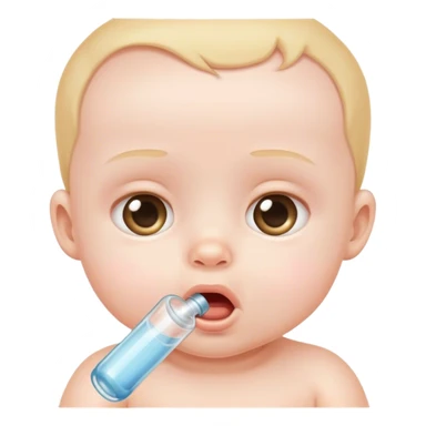 bebe com tubo na garganta sticker