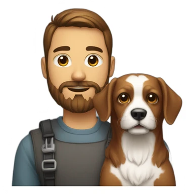 frontend-developer-with-beard-and-cavalier-dog sticker