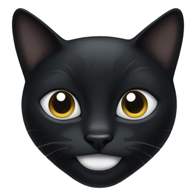black cat with a black lip and a white lip sticker