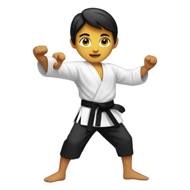indian teenager with a karate black belt sticker