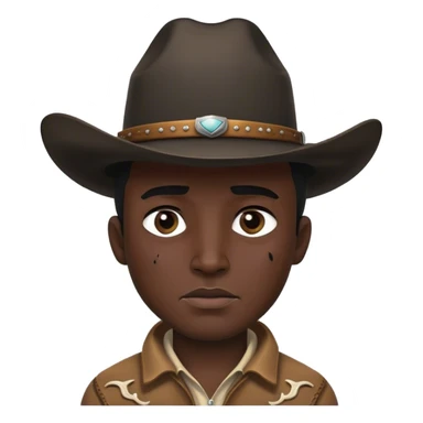 Cowboy with black expression Scar under eye and a cowboy hat sticker