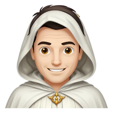 white cloak villain smiling, male sticker