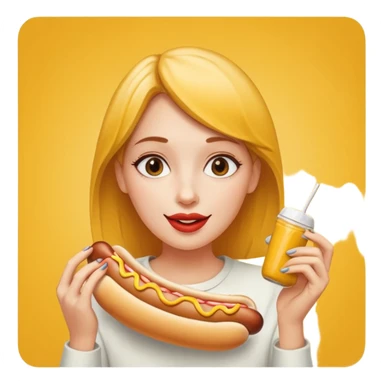 woman eating hot dog  sticker