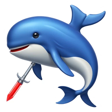 Une baleine avec un sabre laser rouge sticker