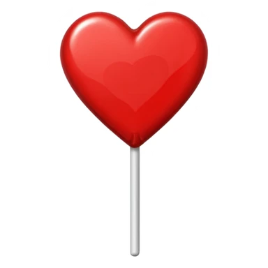 Red heart shaped lollipop sticker