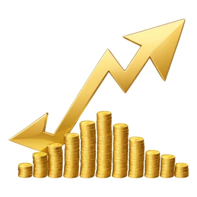 investment concept with upward arrow and money sticker