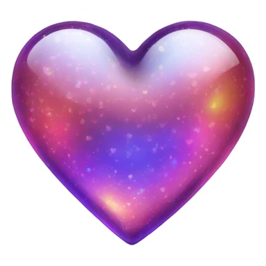 A transparent glass, colorful sparkle heart sticker