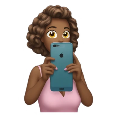femme qui regarde une video sur son téléphone sticker