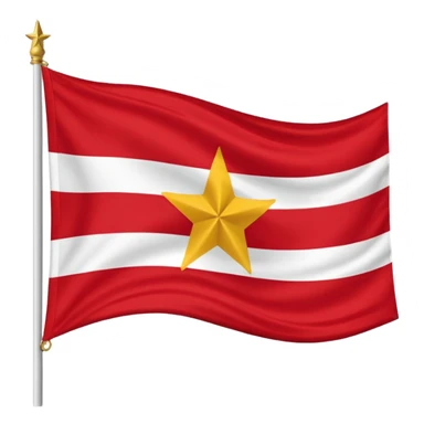 Bandeira do Pará em cor vermelho e uma listra banca na vertical e uma estrela dourada no centro sticker