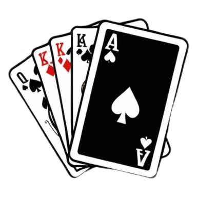 poker card, cartoonish sticker style sticker