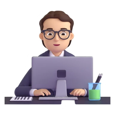 business analyst studying price data on computer sticker