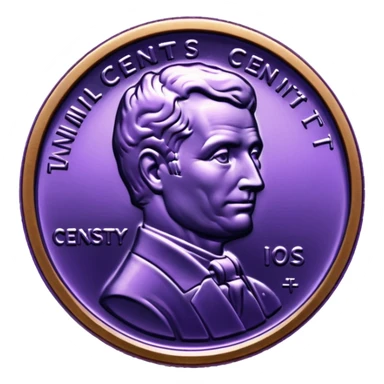 purple american cent sticker