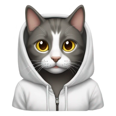 Cat wearing a supreme hoodie sticker