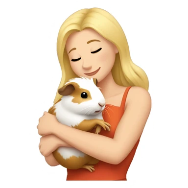 Blonde Woman hugging a guineapig sticker