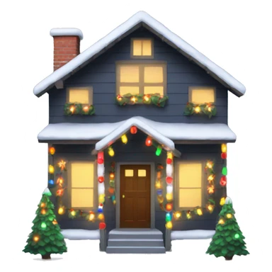 House with Christmas lights  sticker