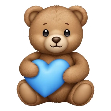 teddy bear holding a blue heart  sticker