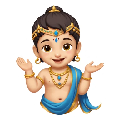 Naughty baby krisna winking  sticker