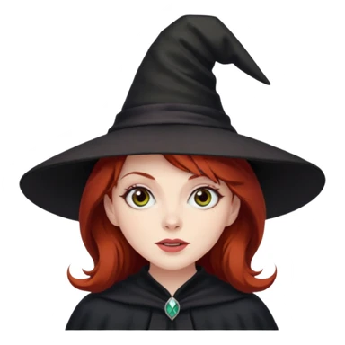 Dark Red haired witch, sassy, rolling eyes upwards rude sticker