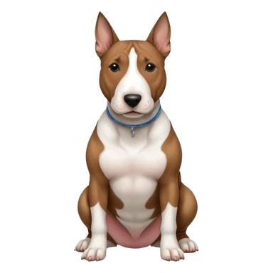brindle english bull terrier sitting down sticker
