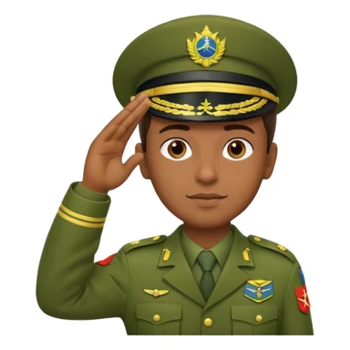 Soldado do Exército Brasileiro fazendo continência sticker