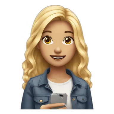 girl with phone take a selfies sticker