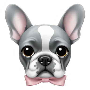 French bulldog in grey with bow sticker