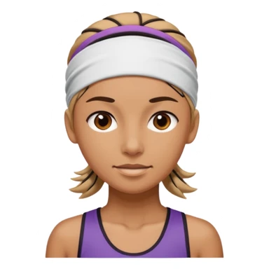 athlete with head band sticker