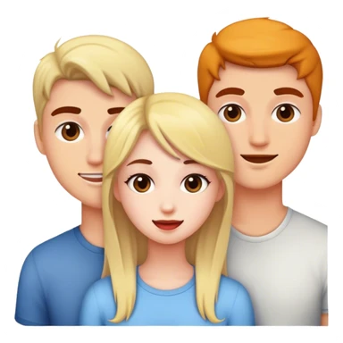 a group of friends, a girl and two guys sticker