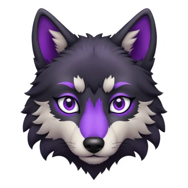 Loup noir et violet sticker