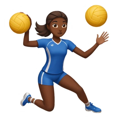 una chica morena jugando voleibol sticker