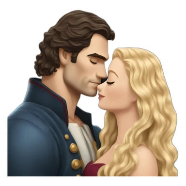 Henry Cavill kissing blond woman with very very long wavy hair sticker