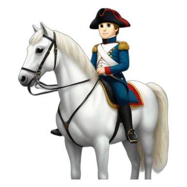 young napoleon on white horse sticker