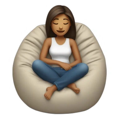 relaxed girl in a bean bag chair resting sticker