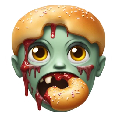 A zombie eating a bagel sticker