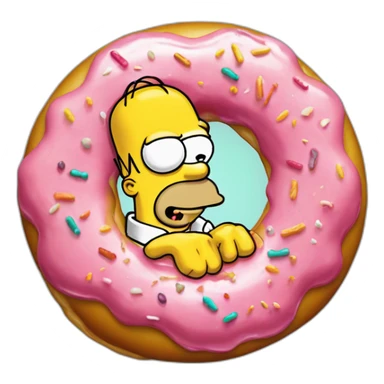 Homer simpson qui mange un donut sticker