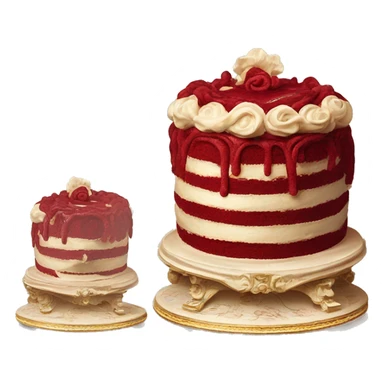 highly detailed vintage rococo red velvet cake sticker
