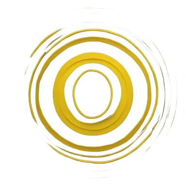 wo overlapping circles in a rich yellow color (#FFD700 or similar to Paddle's brand yellow). The circles should be identical in size and overlap by about 30-40% in the center, creating a vesica piscis shape. The design should be clean and minimal with a solid fill sticker
