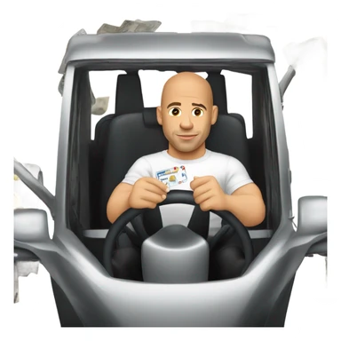 Vin diesel driving a card sticker