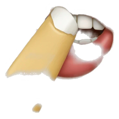 Face biting a nail sticker