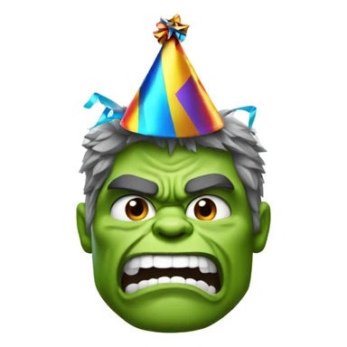 Incredible Hulk with a party hat sticker