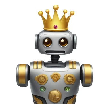 Robot wearing a crown sticker