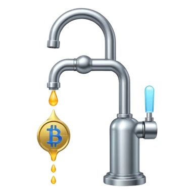 crypto currency symbol  named CryptoTap think more a tap or faucet  now add more about cryptocurrencyis sticker