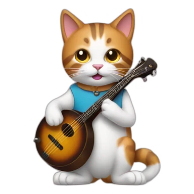 Cat playing banjo sticker