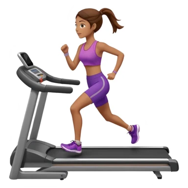 Full hyperrealistic pencil drawing of athletic girl with brown hair doing cardio on treadmill sticker