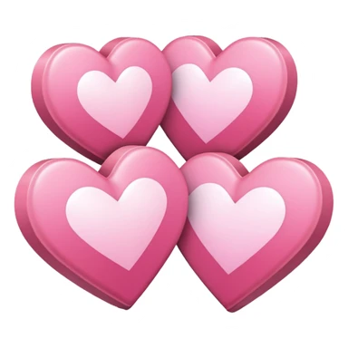 three pink "pixelart" hearts with white-glowing effect sticker