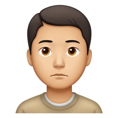 A Chinese man with a thoughtful, uncertain expression sticker
