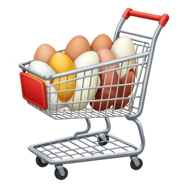 carrito de compras leche huevos carne pues que se vean los huevos mas pequeños  sticker