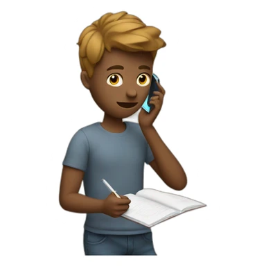 A student is distracted by phone while studying sticker