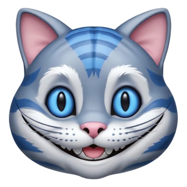 Chat de cheshire gris a rayure bleu sticker