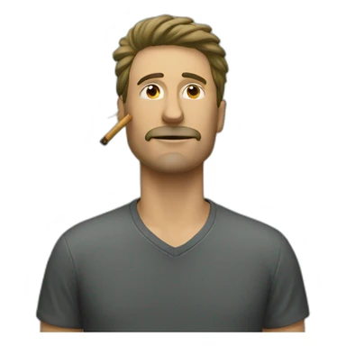 guy smoking weed sticker